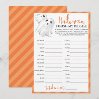 Carte Halloween Jeu de Soirée Thématique Terminer Mon Ph