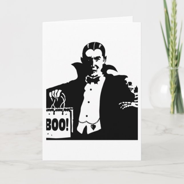 Carte Halloween joyeuse de Dracula (Devant)