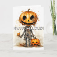 Halloween joyeuse et sinistre Citrouille Scarecrow