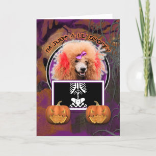 Carte Halloween - Just a Lil Éffrayant - Poodle - Rouge