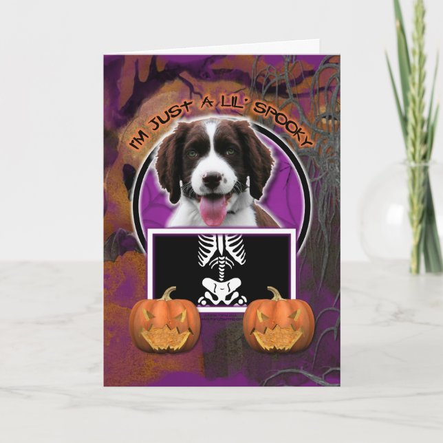 Carte Halloween - Just a Lil Éffrayant - Springer Spanie (Devant)