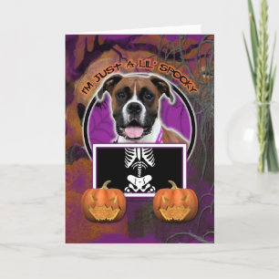 Carte Halloween - juste un Lil éffrayant - boxeur -