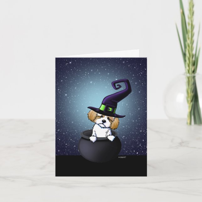 Carte Halloween KiniArt Shih Tzu Witch (Devant)