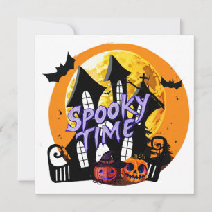 Carte Halloween Maison Hantée à éffrayant temps