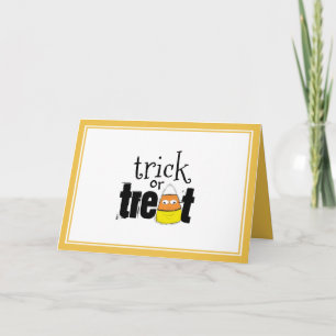 Carte Halloween Mignonne Drôle Trick Ou Treat Candy Corn
