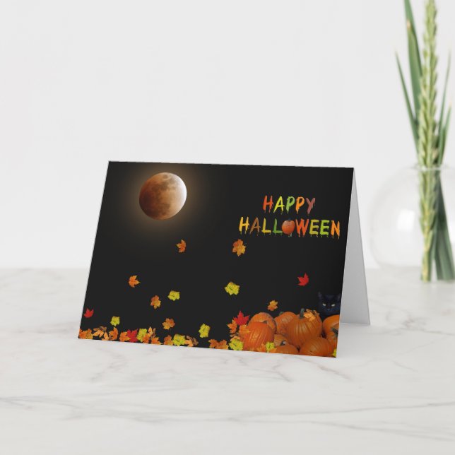 Carte Halloween minuit brillant (Devant)
