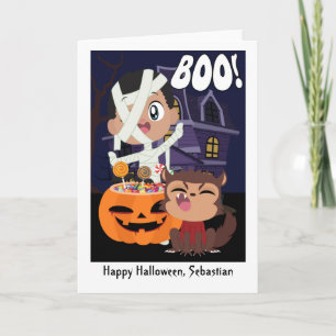 Carte Halloween Mummy, Citrouille et Werewolf Personnali
