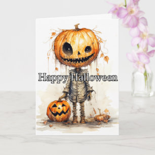Carte Halloween mystérieux et heureux Citrouille