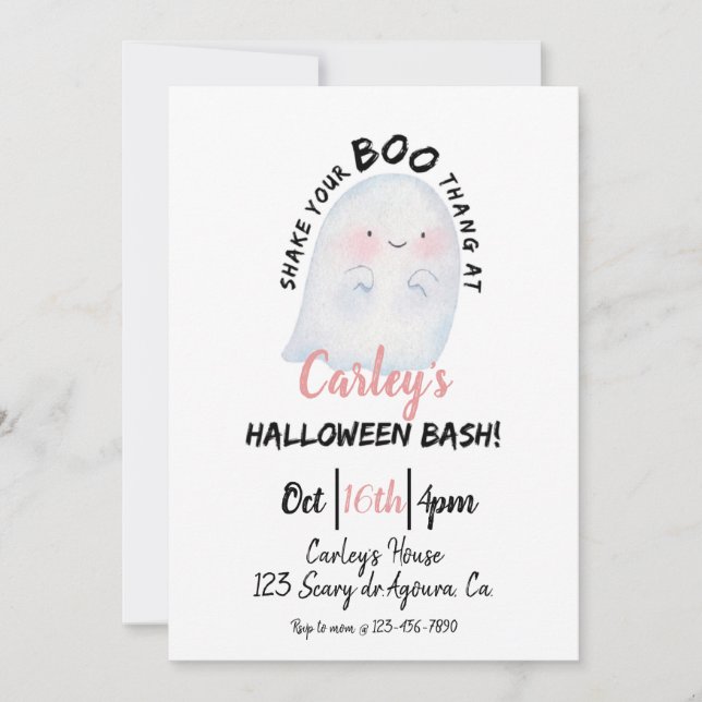 CARTE HALLOWEEN PARTY, KIDS HALLOWEEN, COSTUME PARTY (Devant)
