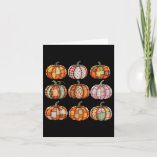 Carte Halloween Patchwork Citrouille Quilé automne esthé
