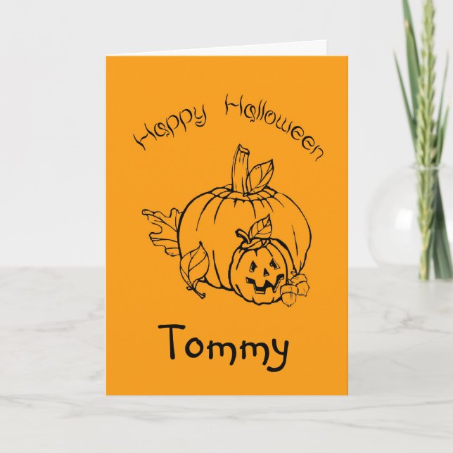 Carte Halloween personnalisée avec Citrouilles (Devant)