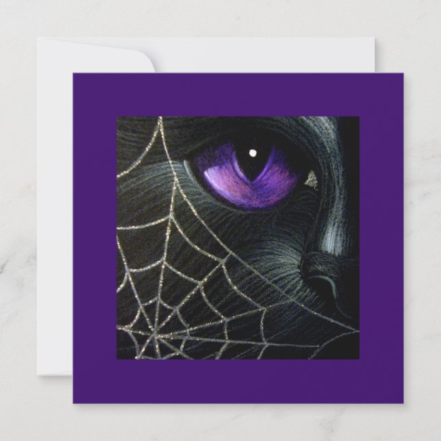 CARTE HALLOWEEN PERSONNALISER WEB CHAT NOIR & ESPI (Devant)