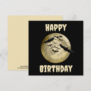 Carte Halloween Pleine lune De Récolte Et Bateaux De Vol