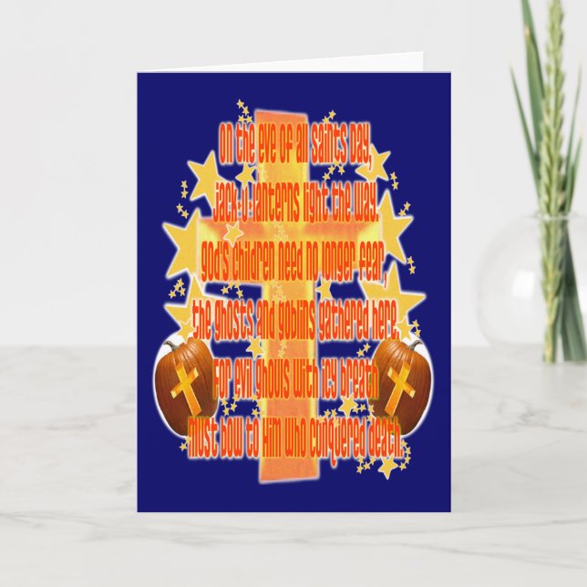 Carte Halloween pour les chrétiens (Poème) (Devant)