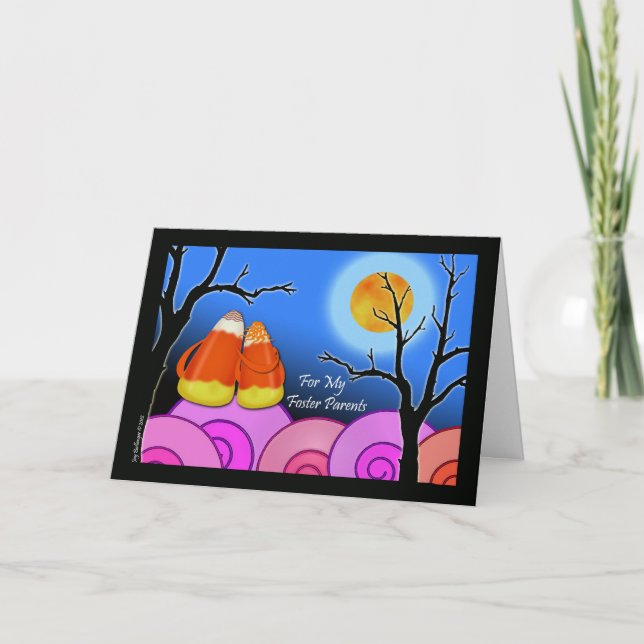 Carte Halloween pour les parents d'accueil, Candy Corn C (Devant)