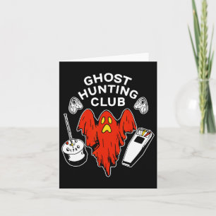 Carte Halloween Red Ghost Chasse Club Éffrayant Hunter