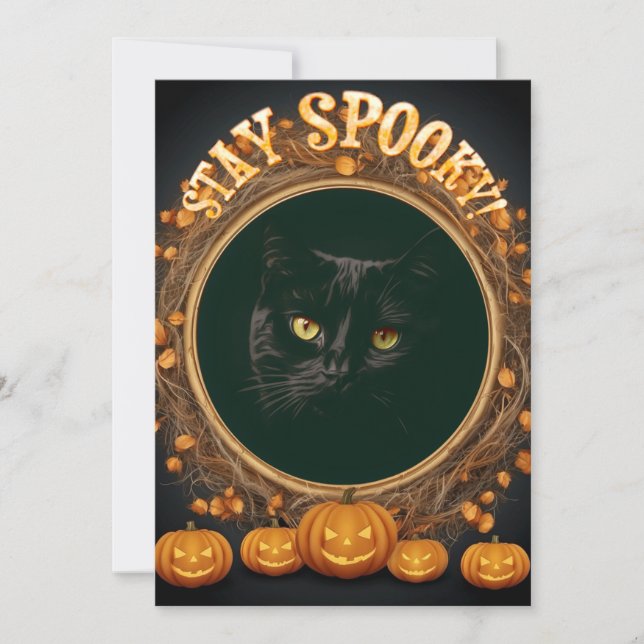 Carte Halloween. Reste éffrayant ! (Devant)