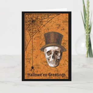Carte Halloween Salutations Crâne Spiderweb