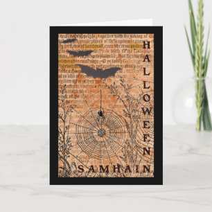 Carte Halloween Samhain Spider Webs