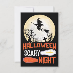 Carte Halloween Scary Night Sorcière Déplaisante H
