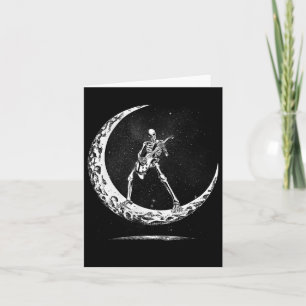 Carte Halloween Skeleton Moon Rock Et Roll Musicien Gui