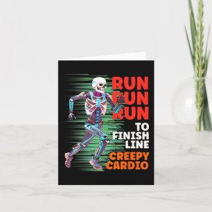 Carte Halloween Skeleton Runner Cardio Déplaisant Jogger