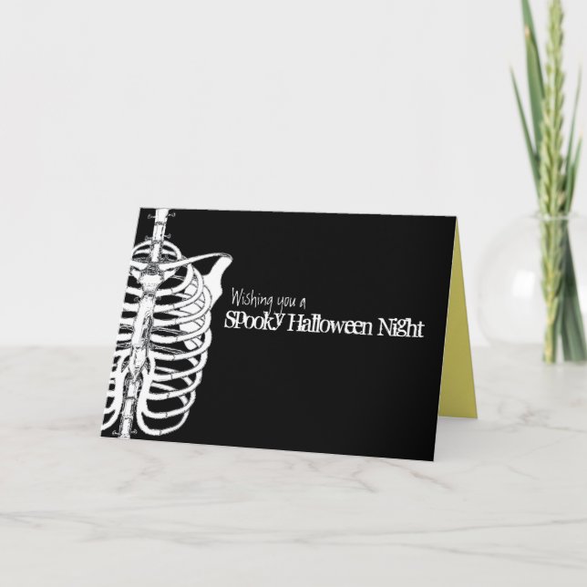 Carte Halloween squelette éffrayant X-Ray (Devant)