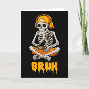 Carte Halloween Squelette Gamer Vidéo Jeu Drôle Skelet