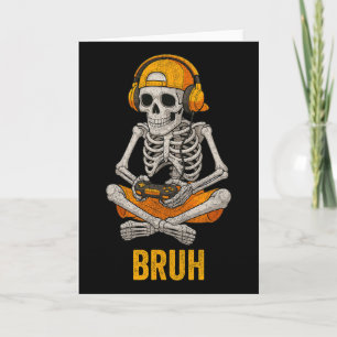 Carte Halloween Squelette Gamer Vidéo Jeu Drôle Skelet