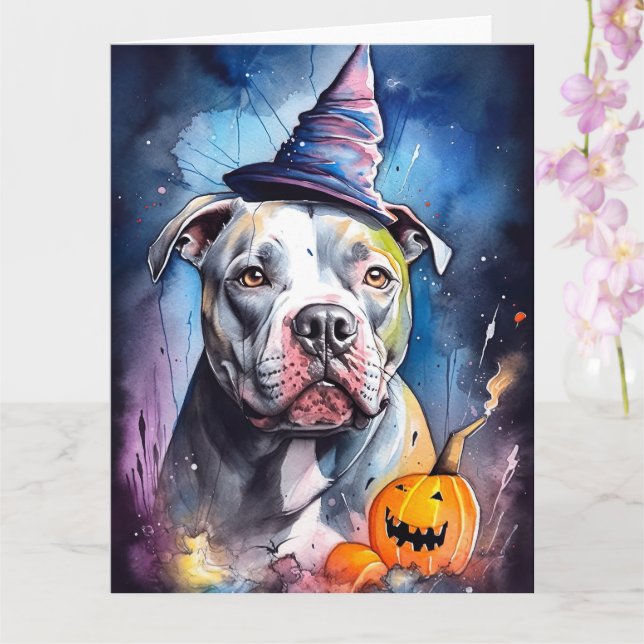 Carte Halloween Staffordshire Américain Avec Citrouilles (Orchidée)