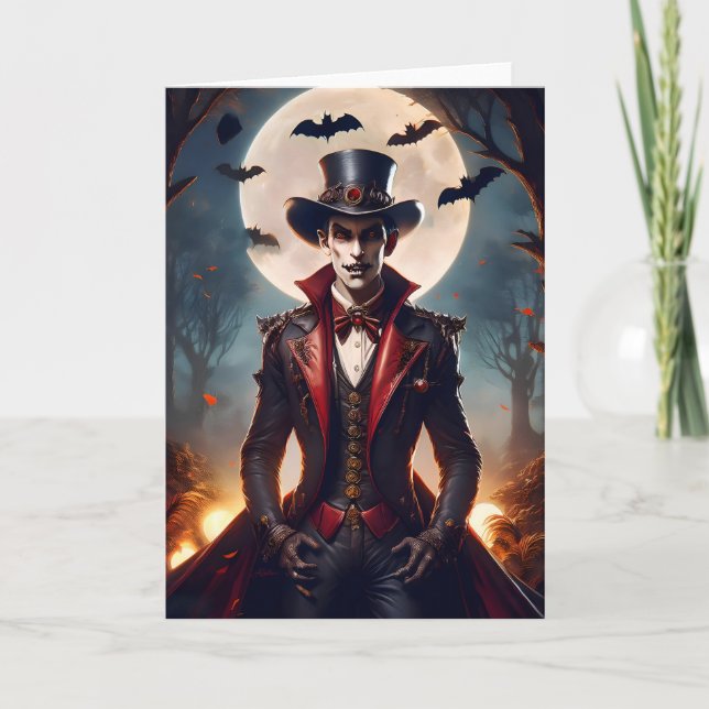 Carte Halloween Steampunk Gothique Zombie Vampire (Devant)