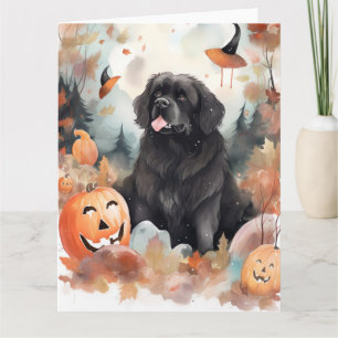Carte Halloween Terre-Neuve avec la peur Citrouille