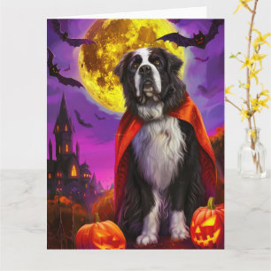 Carte Halloween Terre-Neuve Vampire Citrouilles Épouvant