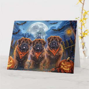 Carte Halloween Tibétain Mastiff Éffrayant