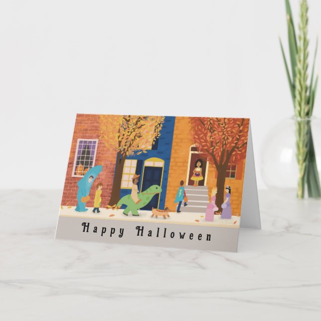 Carte Halloween Trick d'automne ou les soins (Devant)