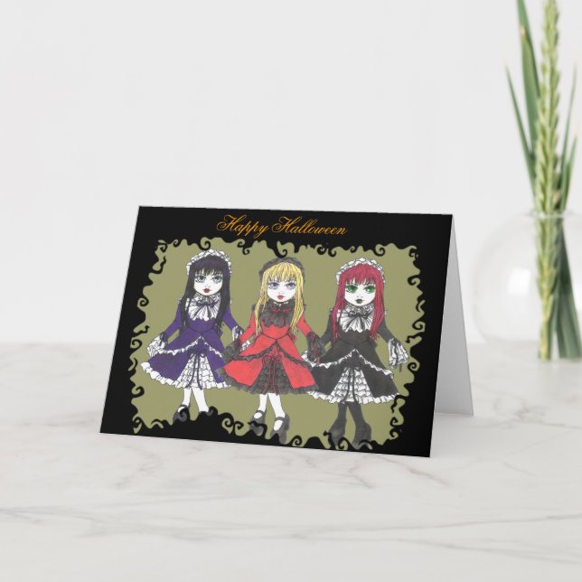 Carte Halloween Trois Soeurs (Devant)