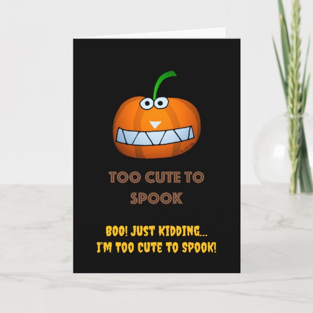 Carte Halloween trop mignonne pour parler Citrouille drô (Devant)