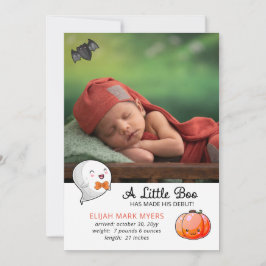 Carte Halloween Un Petit Fantôme De Boo - Bébé Garçon Na