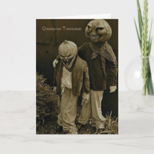 Carte Halloween vintage - couple horrible,