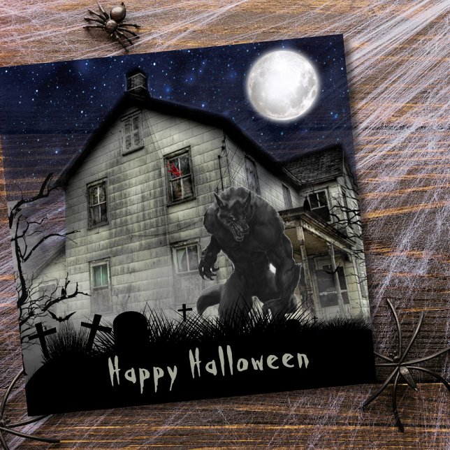 Carte Halloween Werewolf effrayant (Créateur téléchargé)