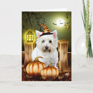 Carte Halloween White Terrier Dog West Highland