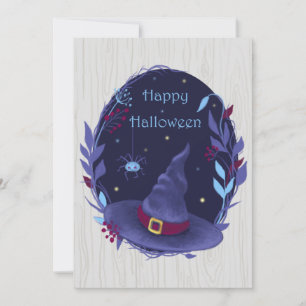 Carte Halloween Witch Casquette Wreath