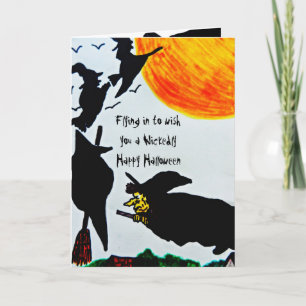 CARTE HALLOWEEN WITCH NE VOLEZ PAS LA POIGNÉE