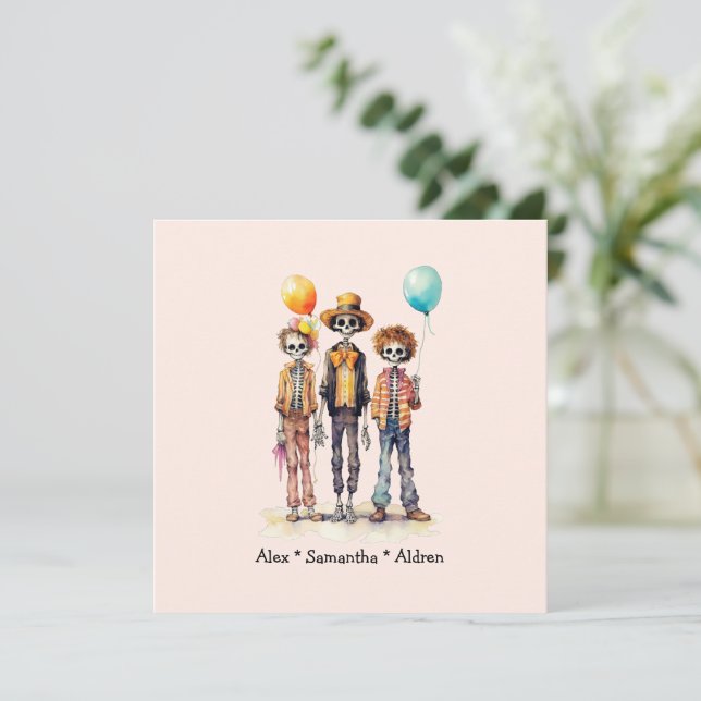 Carte Halloween zombie mignon personnalisé (10) (Debout devant)