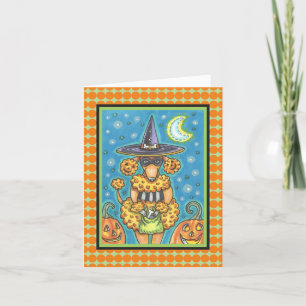 CARTE HALLOWEWEEN CITROUILLE POODLE NOTE CARD VERSE