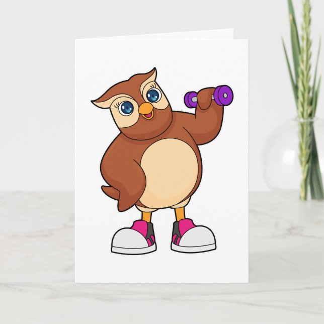 Carte Haltère de fitness Hibou (Devant)
