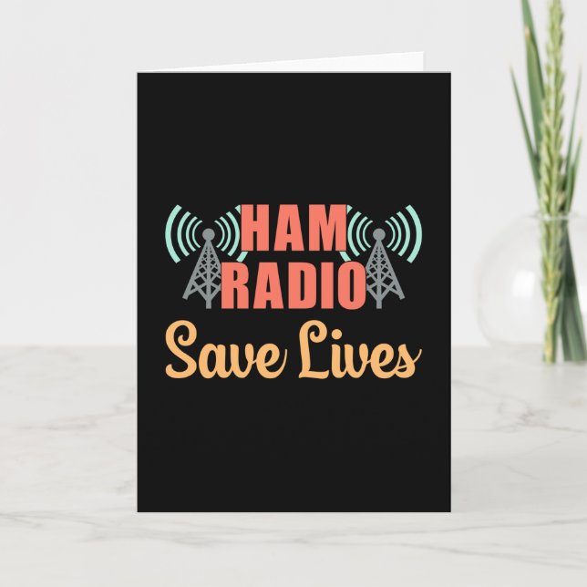Carte HAM Radio Opérateur Fréquence Antenne Amateur Cade (Devant)