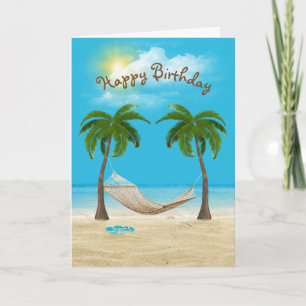 Carte Hamac sur la plage Anniversaire