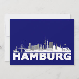 Carte Hamburg City Skyline/Carte Pliante/Invitatio