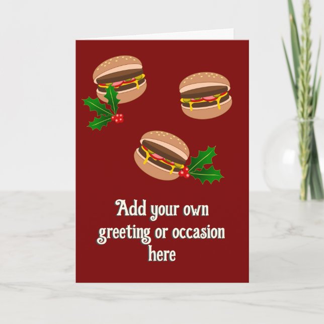 Carte Hamburgers de vacances - Thème de nourriture perso (Devant)